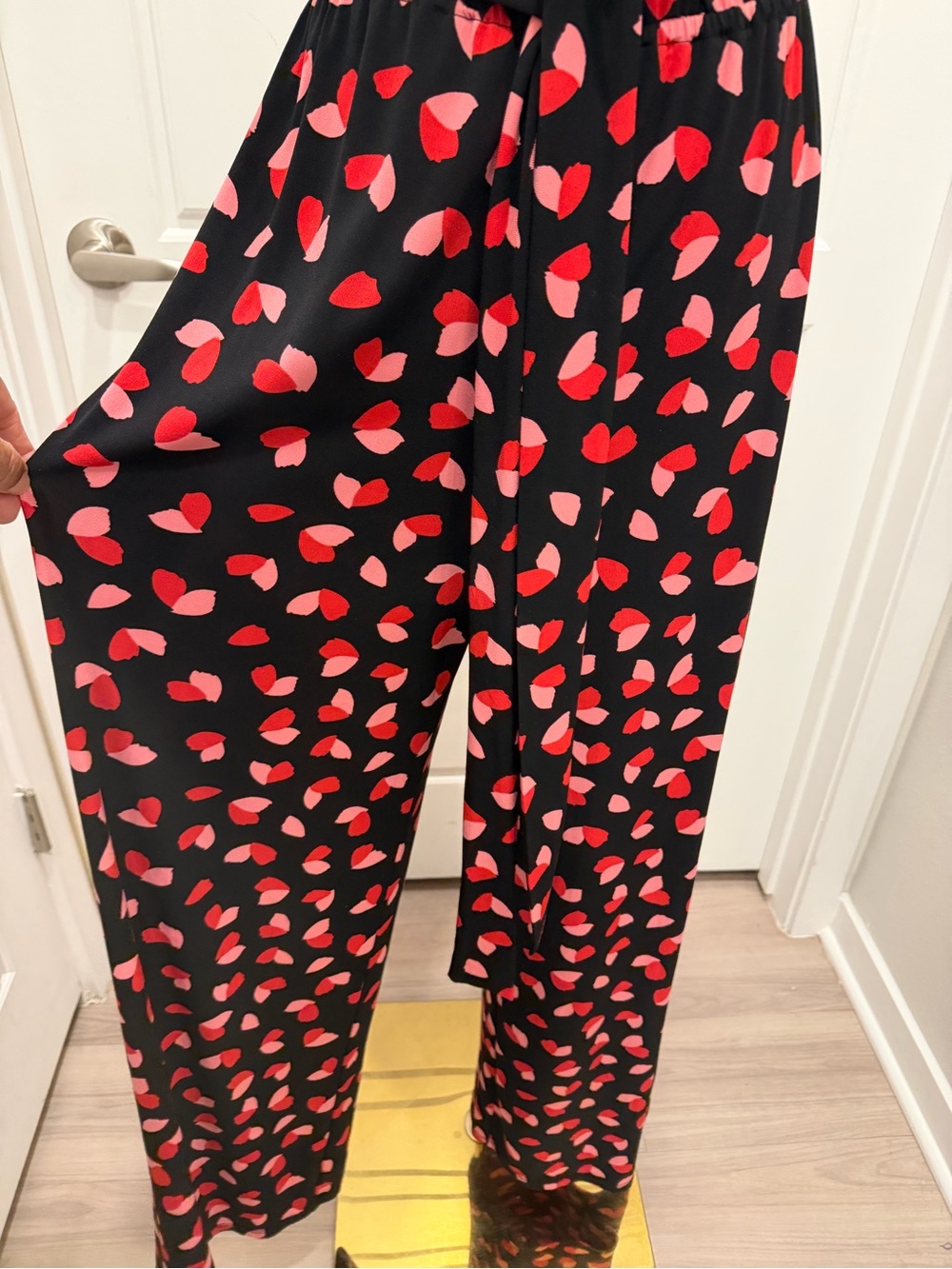 Michael’s Kors Women's Black Jumpsuit with Pink Heart Print - Picture 7 of 11